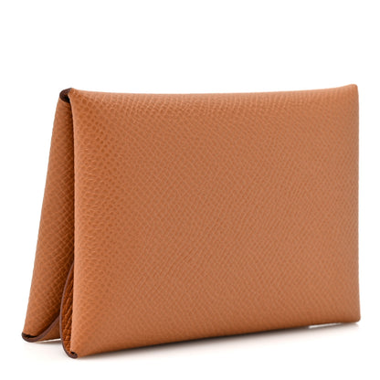 Hermes Epsom Calvi Duo Card Case Gold 3 of 7