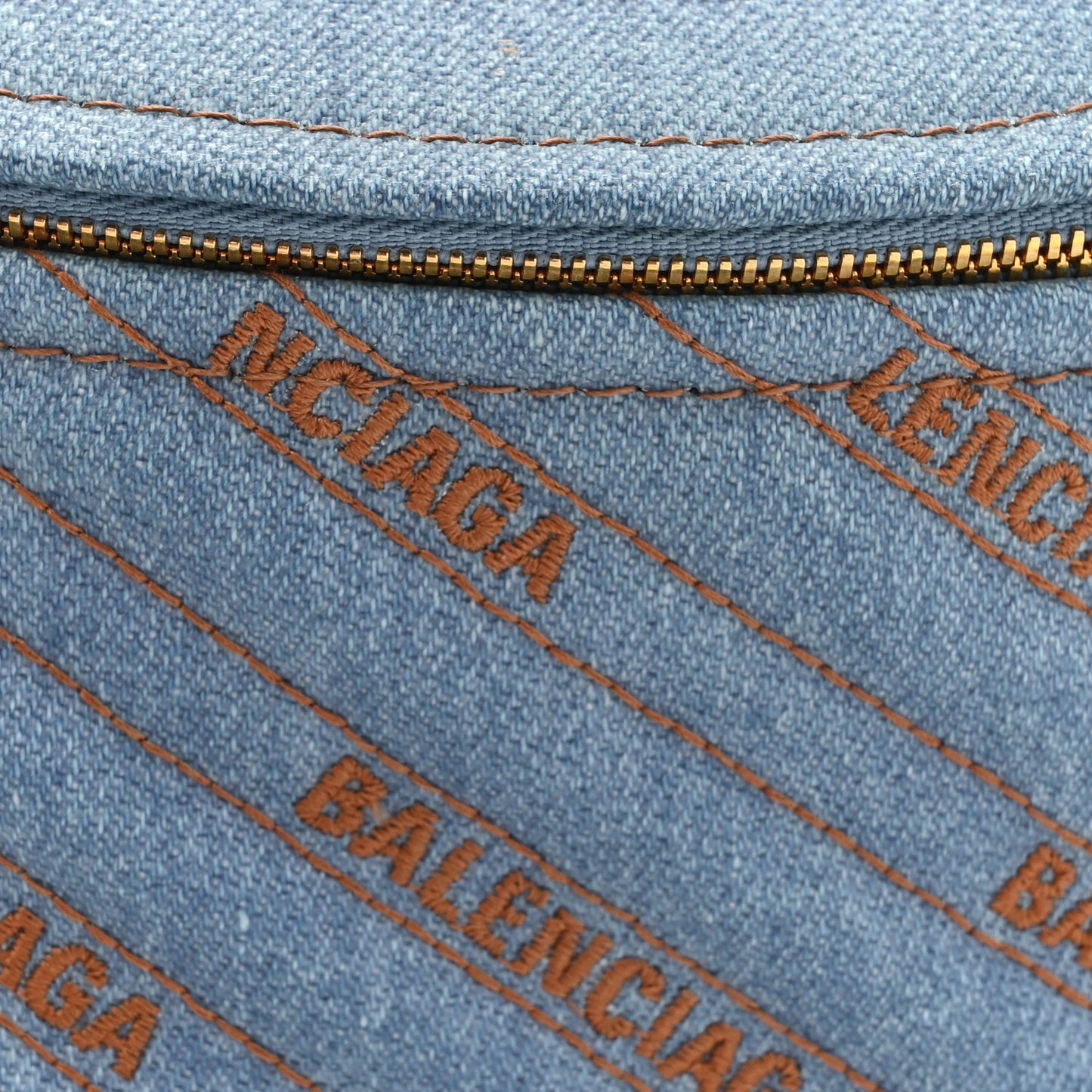 Denim Diagonal Allover Logo XS Souvenir Belt Bag