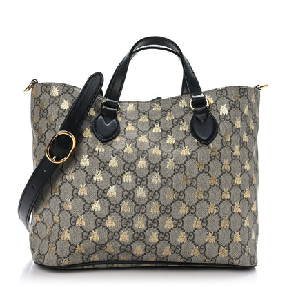 Gucci Soft GG Supreme Monogram Bees Small Crossbody Tote Beige Oro Black 1 of 13