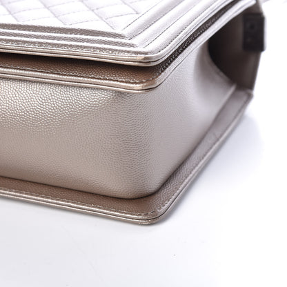 Chanel Metallic Caviar Quilted New Medium Boy Flap Copper 10 of 12