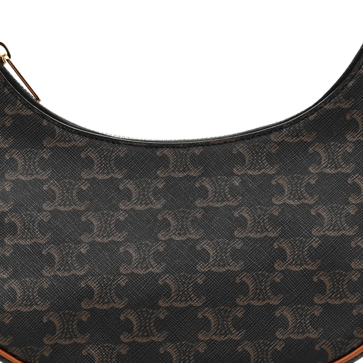 Celine Triomphe Canvas Calfskin Ava Shoulder Bag Tan 8 of 10