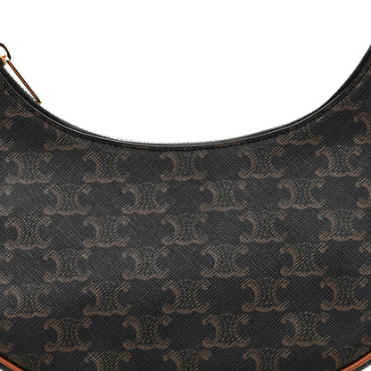 Celine Triomphe Canvas Calfskin Ava Shoulder Bag Tan 8 of 10