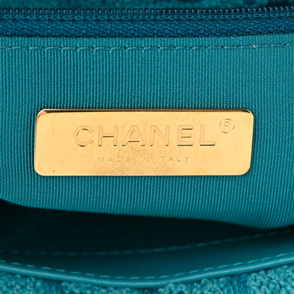 Chanel Tweed Quilted Medium Chanel 19 Flap Turquoise 6 of 12
