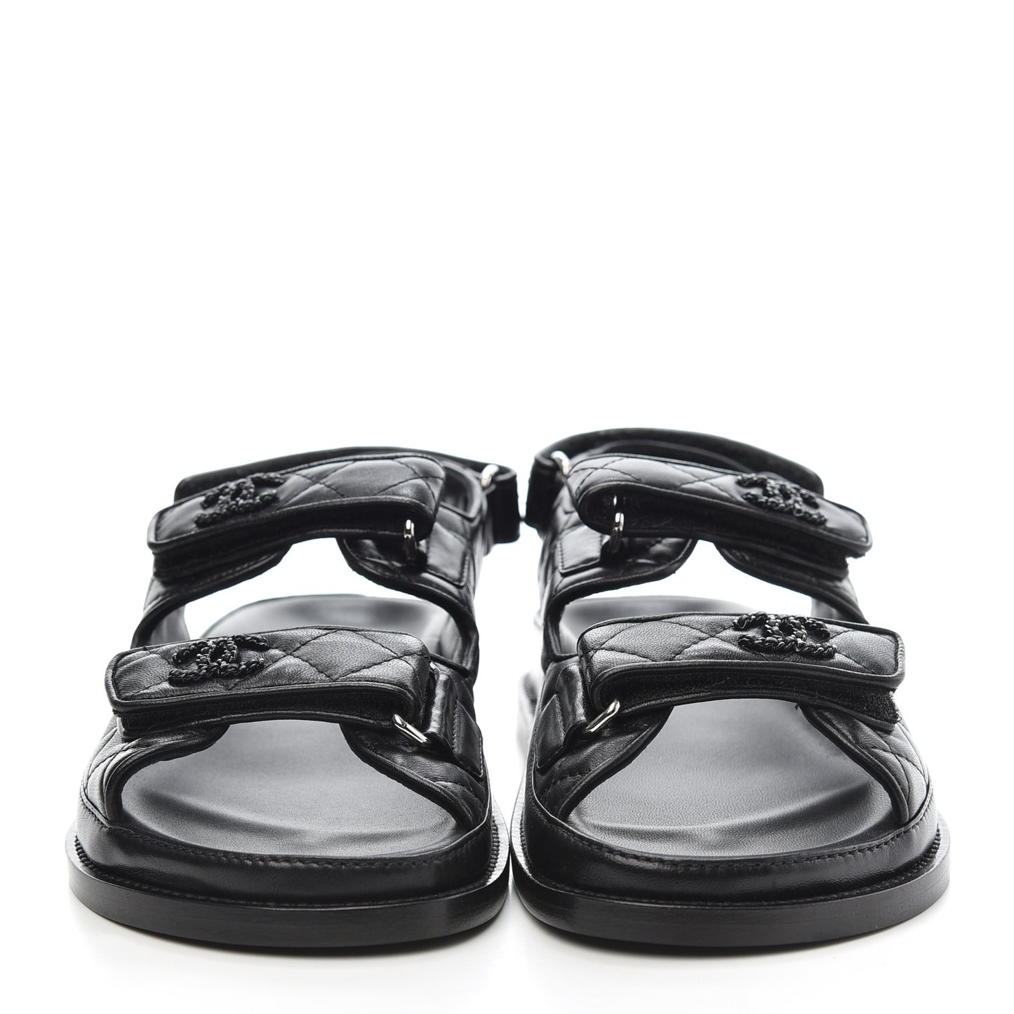 Lambskin Velcro Dad Sandals 36 Black