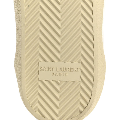Saint Laurent Embroidered Court Classic Sneakers 37.5 Blanc Optique Argento 8 of 11