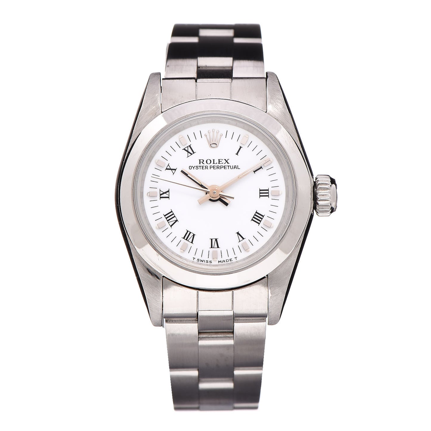 Stainless Steel 24mm Oyster Perpetual Watch White Roman 67180