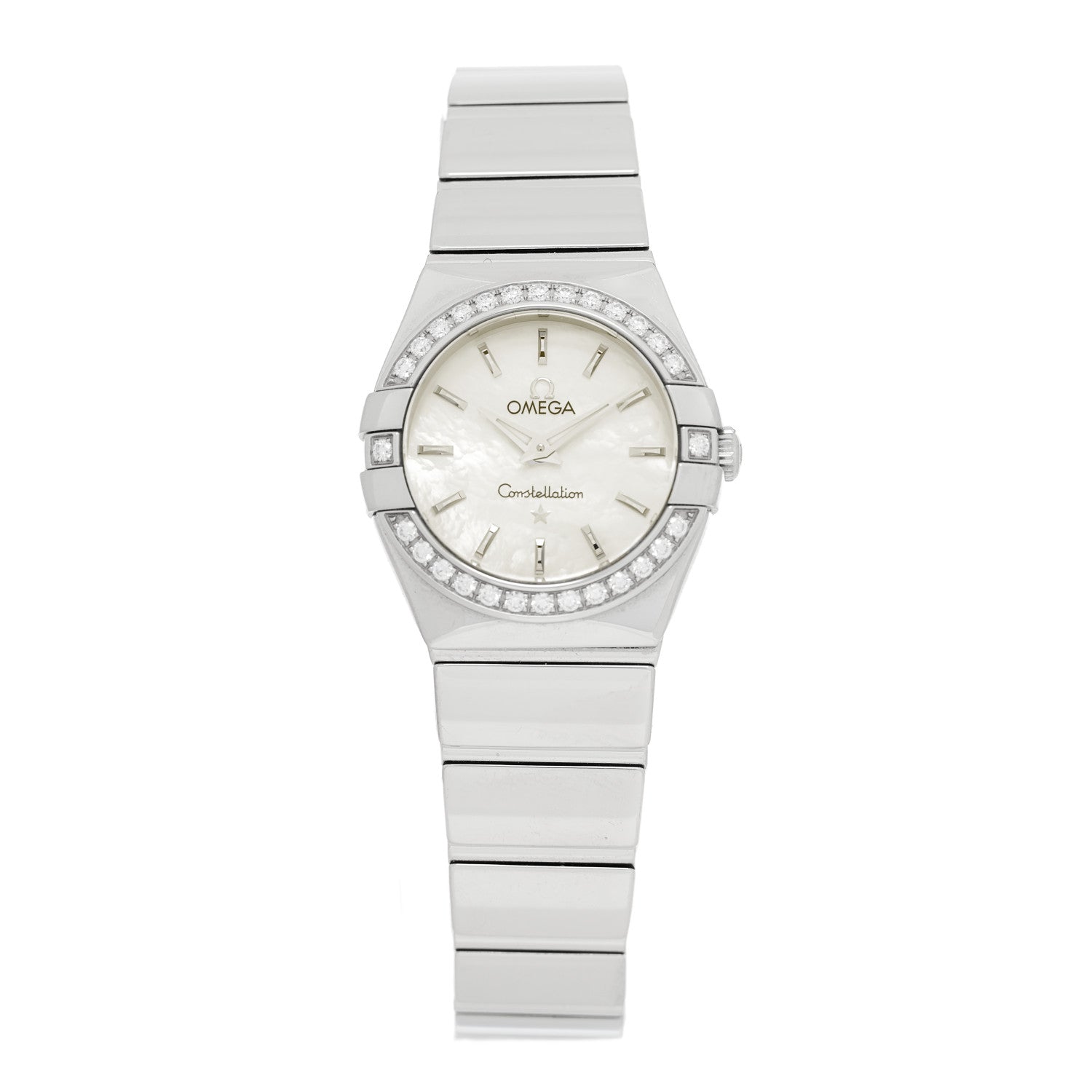 Omega Stainless Steel Diamond Bezel Mother of Pearl 24mm Constellation Quartz Watch 123.15.24.60.05.002 1 of 4