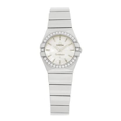 Omega Stainless Steel Diamond Bezel Mother of Pearl 24mm Constellation Quartz Watch 123.15.24.60.05.002 1 of 4