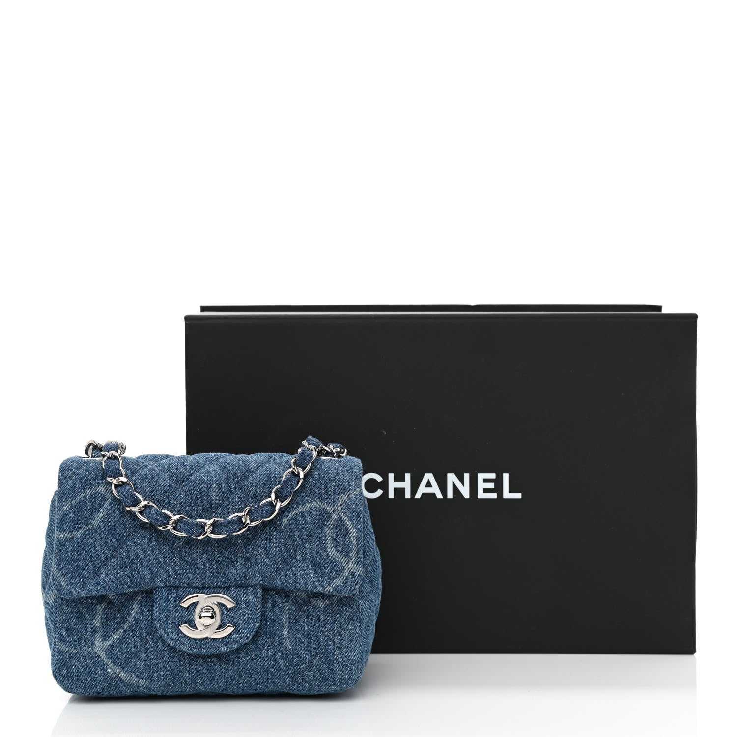 Chanel Denim CC Quilted Mini Square Flap Blue 11 of 11