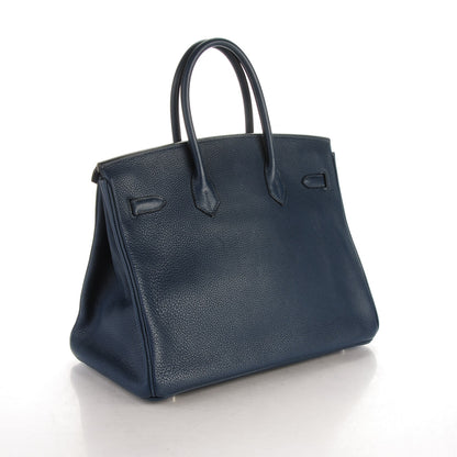 Hermes Taurillon Clemence Birkin 35 Bleu De Prusse 3 of 26