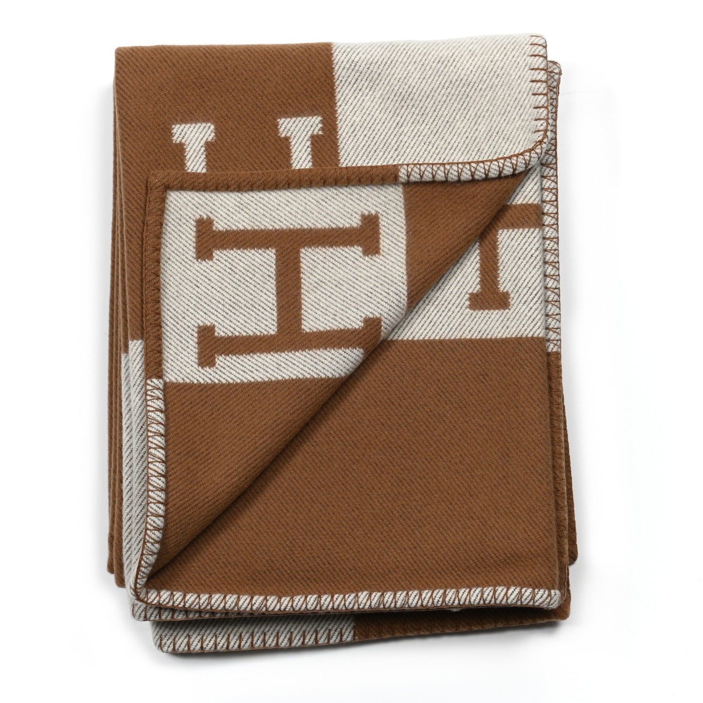 Wool Cashmere Avalon Blanket Ecru Camel