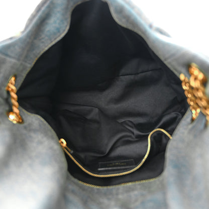 Saint Laurent Denim Quilted Medium Loulou Puffer Monogram Chain Satchel Blue Cinnamon 5 of 10