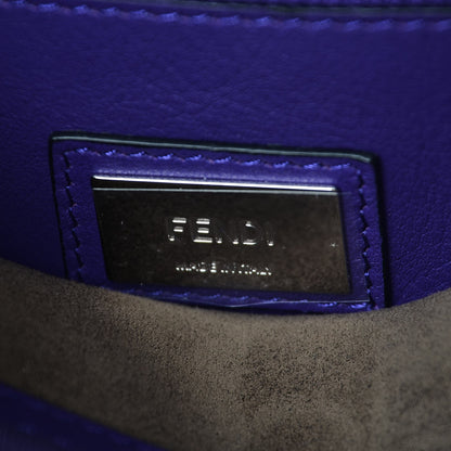 Fendi Vitello Seta Lace Up Medium Peekaboo Iconic Satchel Purple Rain 7 of 8