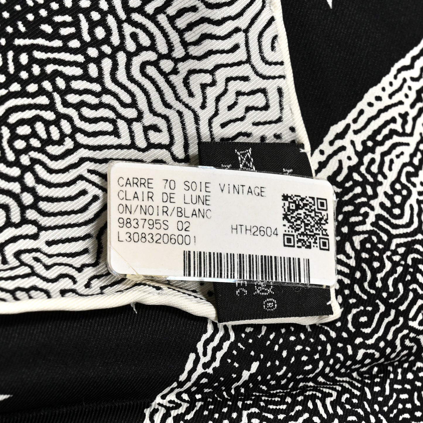 Silk Clair De Lune Double Face Scarf 70 Black White