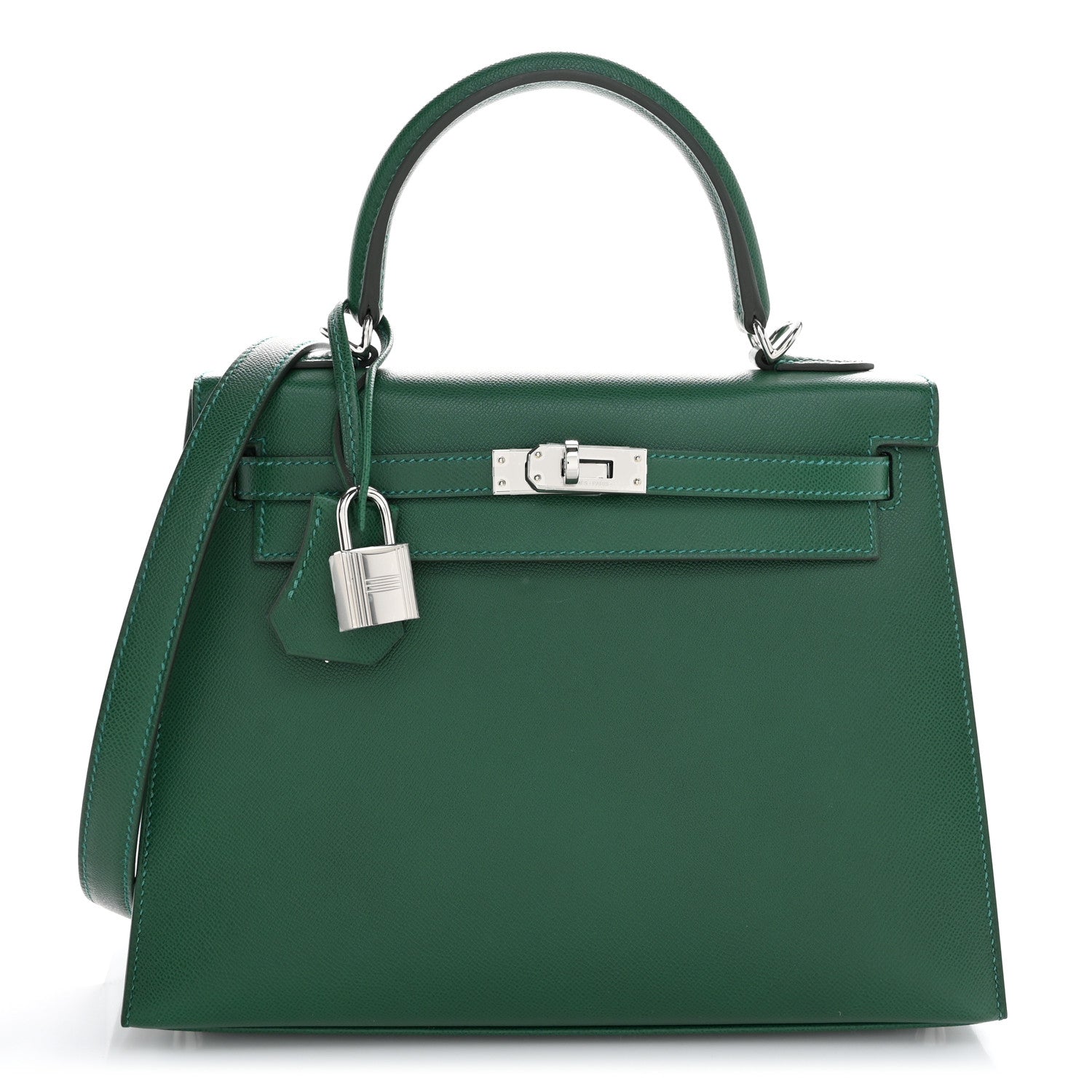 Hermes Madame Calfskin Kelly Sellier 25 Vert Moyen 1 of 12