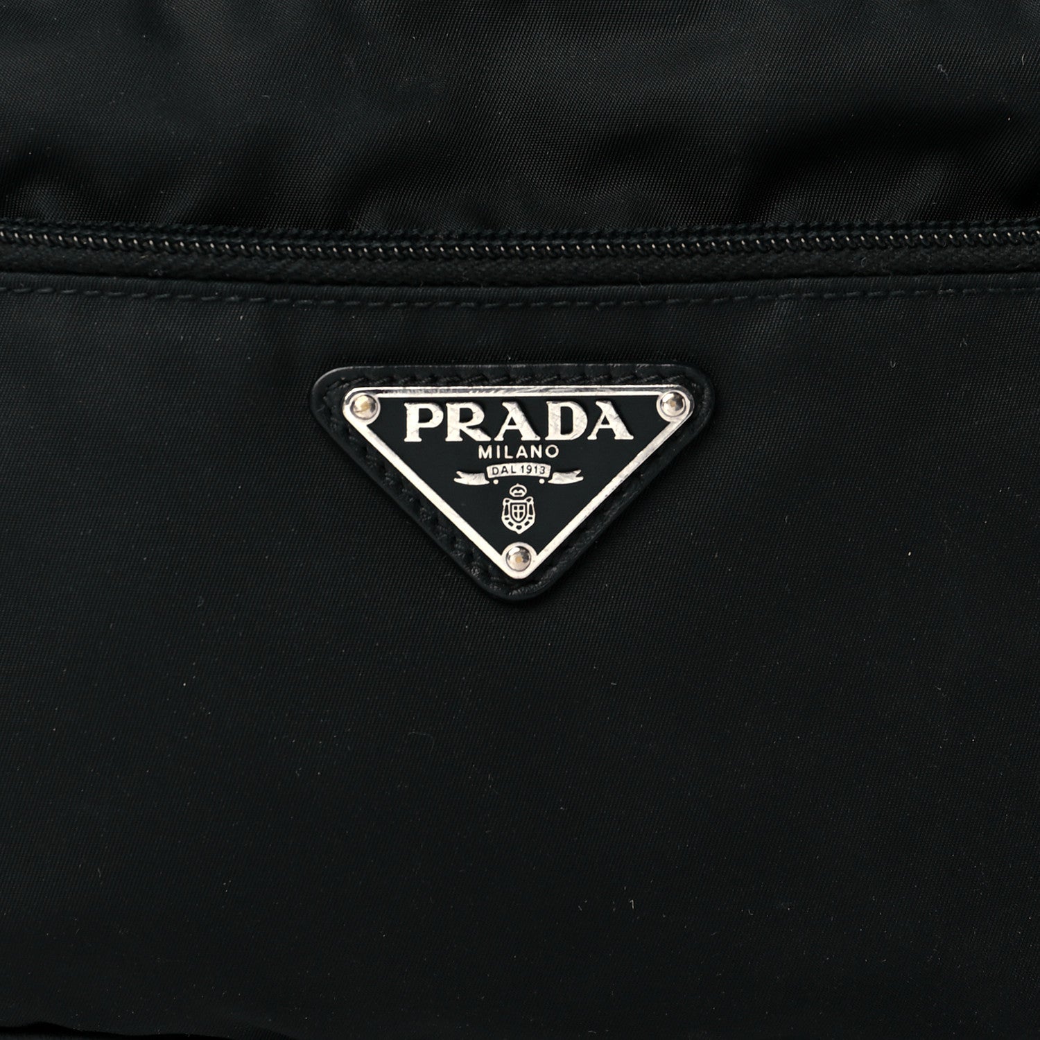 Prada Tessuto Nylon Studded New Vela Shoulder Bag Black Cromo 7 of 10