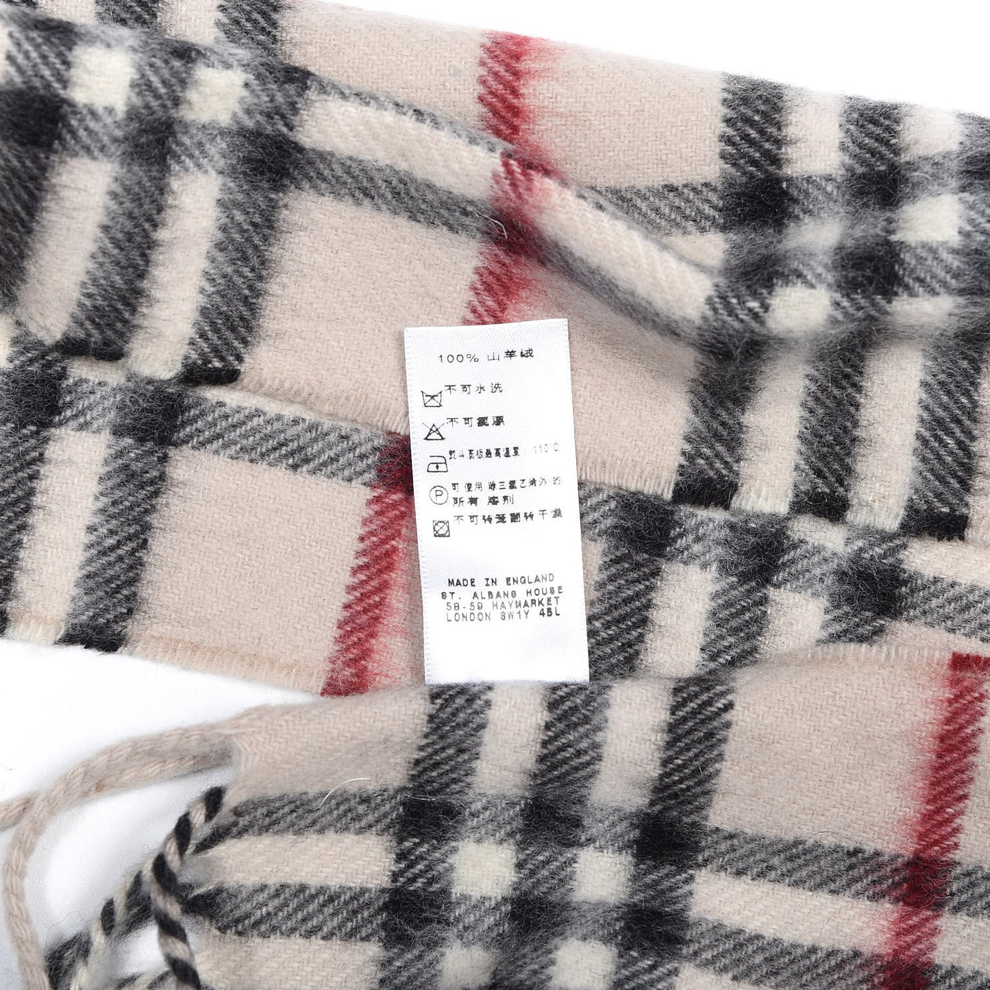 Cashmere Giant Check Skinny Scarf Archive Beige