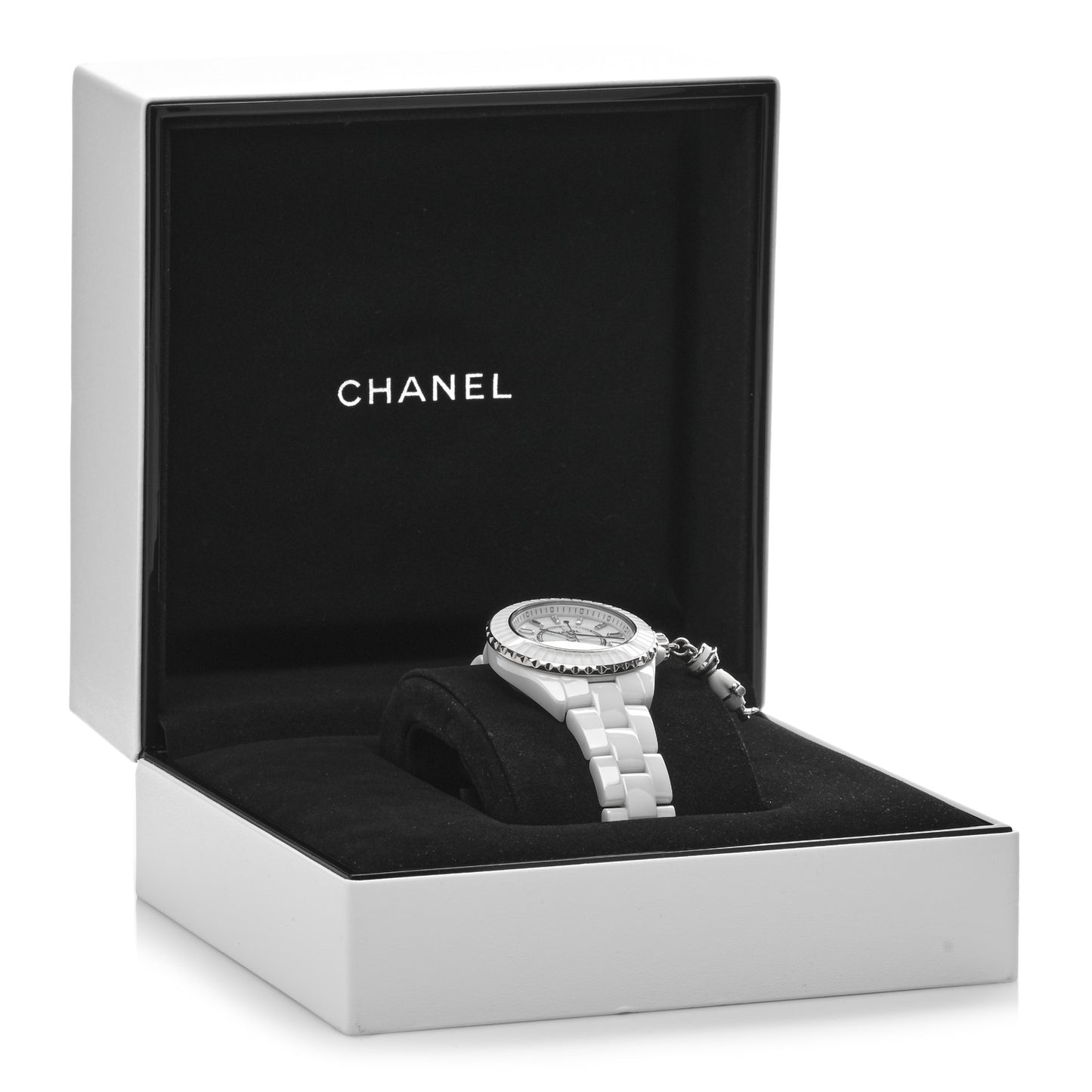 18K White Gold Ceramic Diamond 33mm J12 Limited Edition Mademoiselle Charm Quartz Watch White