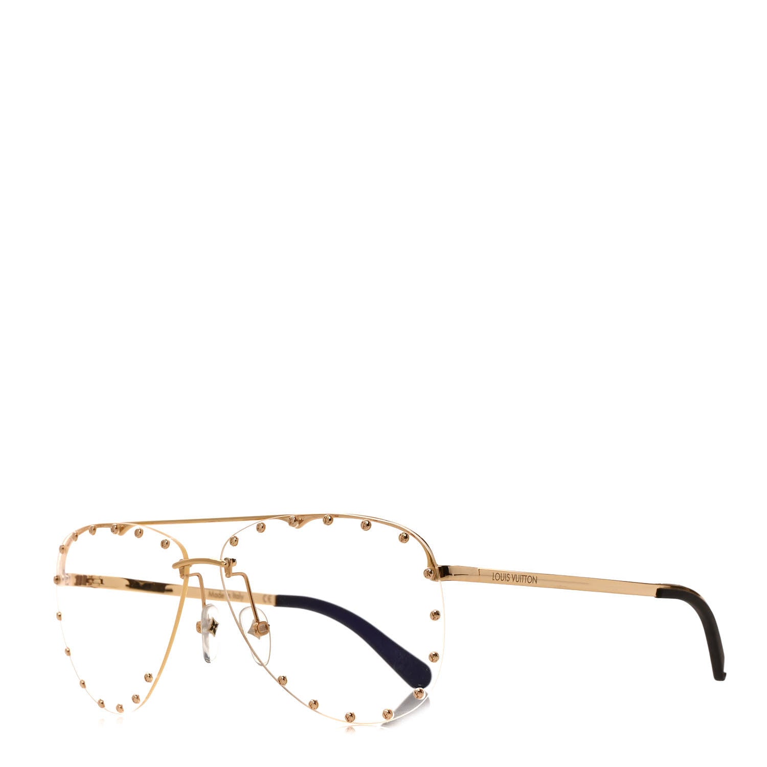 Louis Vuitton Metal The Party Aviator Anti Blue Light Sunglasses Z0997W Gold 1 of 3