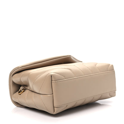 Saint Laurent Calfskin Y Quilted Monogram Toy Loulou Crossbody Bag Dark Beige 3 of 6