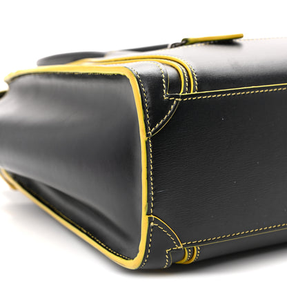 Celine Satin Calfskin Nano Debossed Luggage Black Yellow 8 of 13