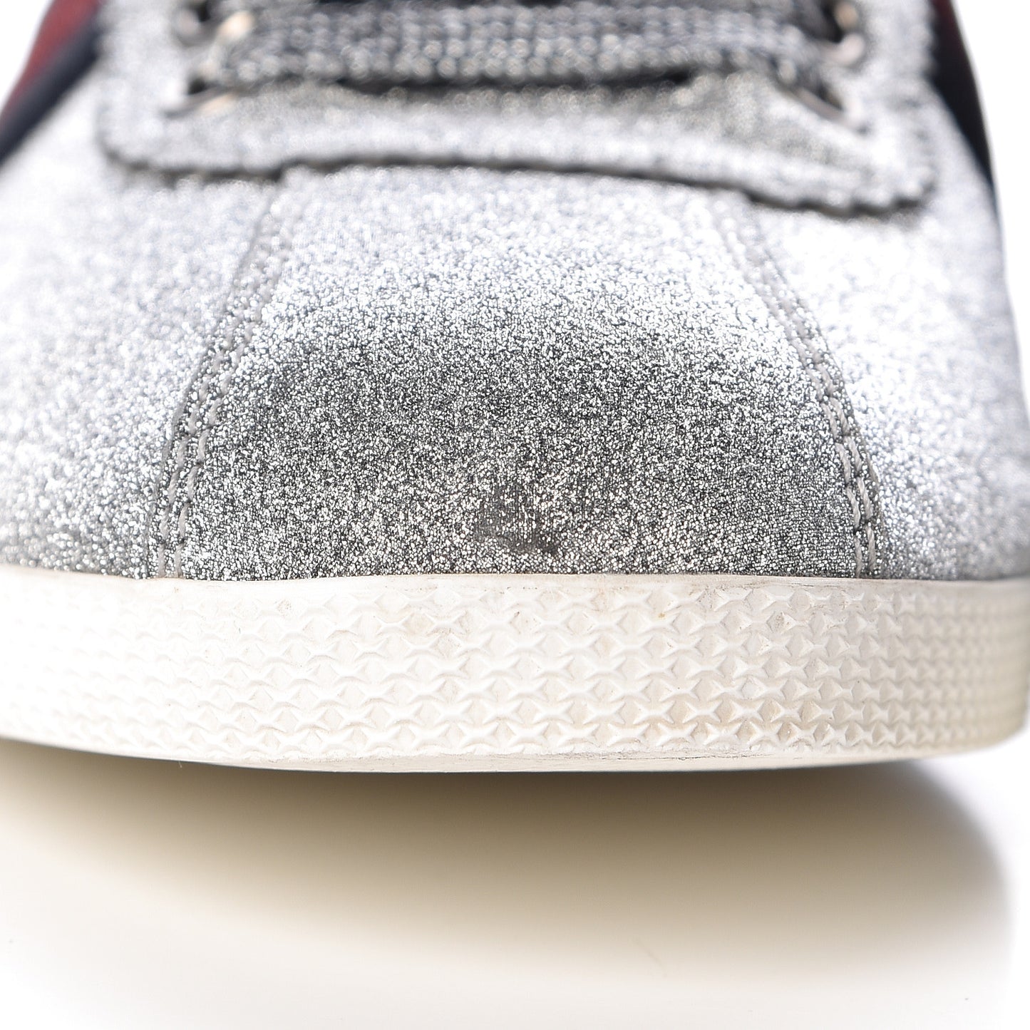 Glitter Fabric Studded Web Womens Sneakers 37 Silver