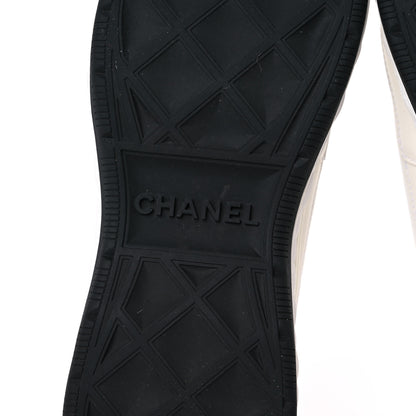 Chanel Velvet Calfskin Mixed Fibers CC Sneakers 39.5 Ivory Black 7 of 14
