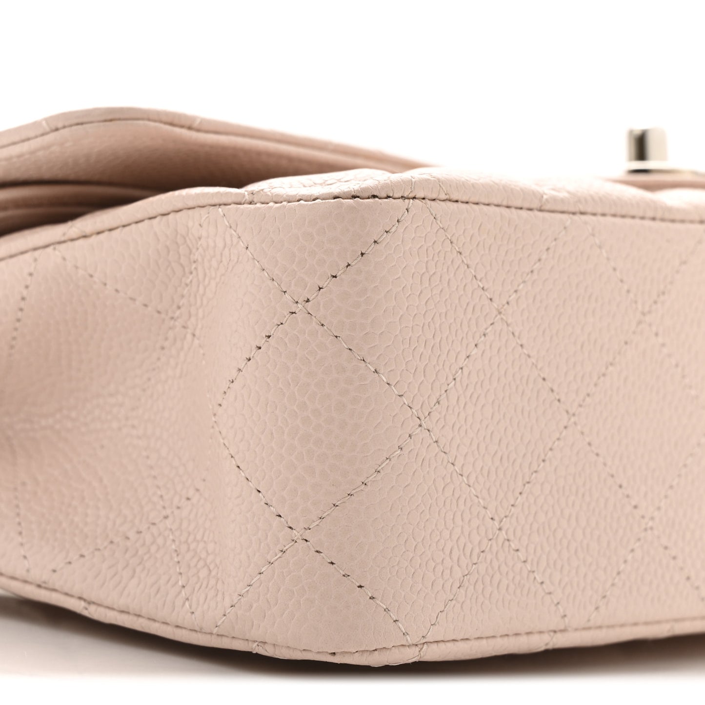 Caviar Quilted Medium Double Flap Light Pink