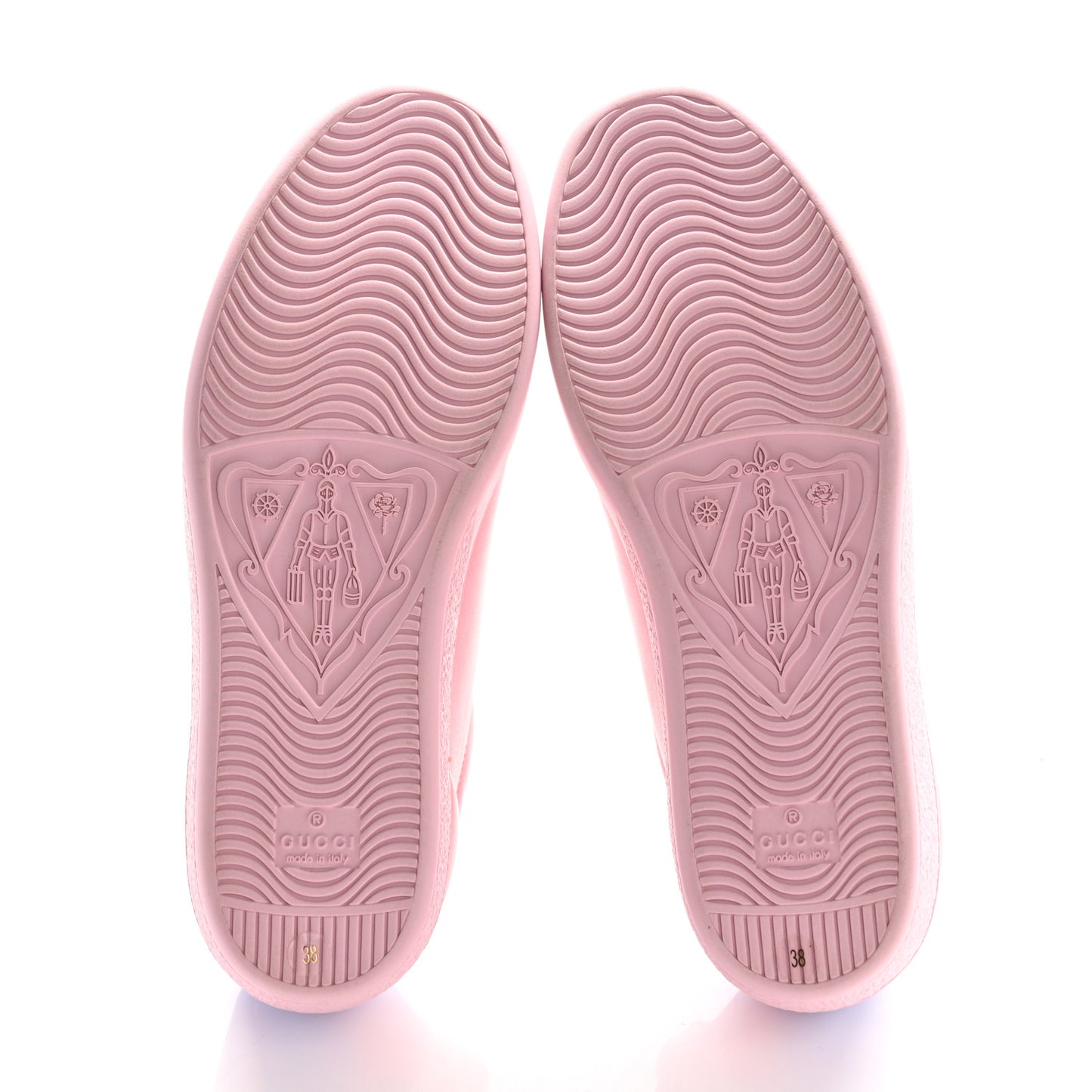 Miro Soft Calfskin Interlocking G Perforated Womens Ace Sneakers 38 Wild Rose Lapis