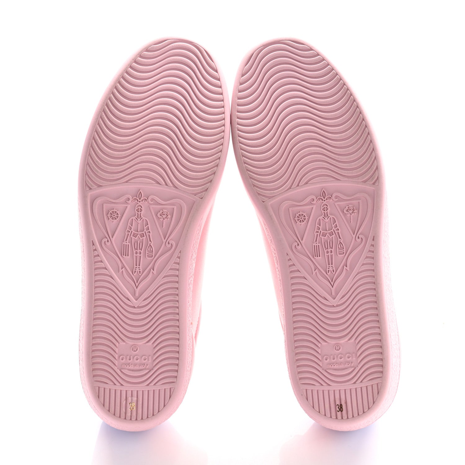 Gucci Miro Soft Calfskin Interlocking G Perforated Womens Ace Sneakers 38 Wild Rose Lapis 6 of 10