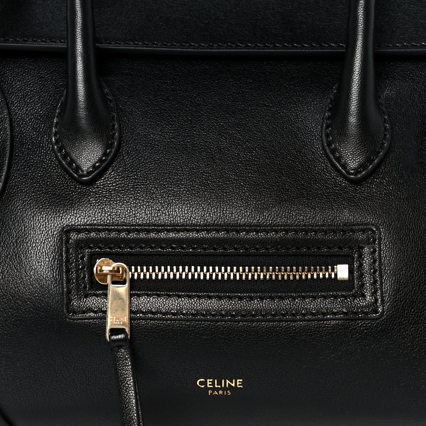 Supple Shiny Lambskin Little New Luggage Black
