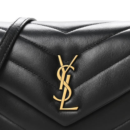 Saint Laurent Calfskin Y Quilted Monogram Toy Loulou Crossbody Bag Black 8 of 11