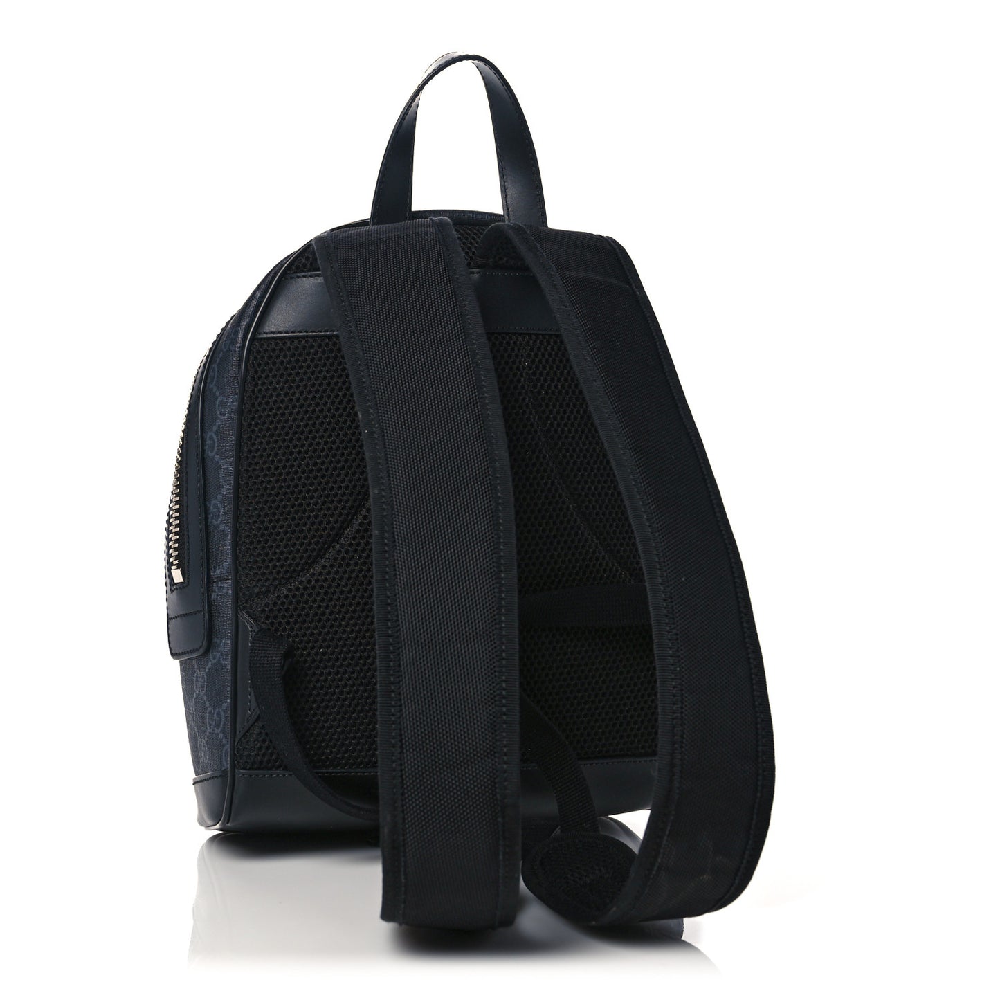 GG Supreme Monogram Appia Calfskin Web Small Day Backpack Black