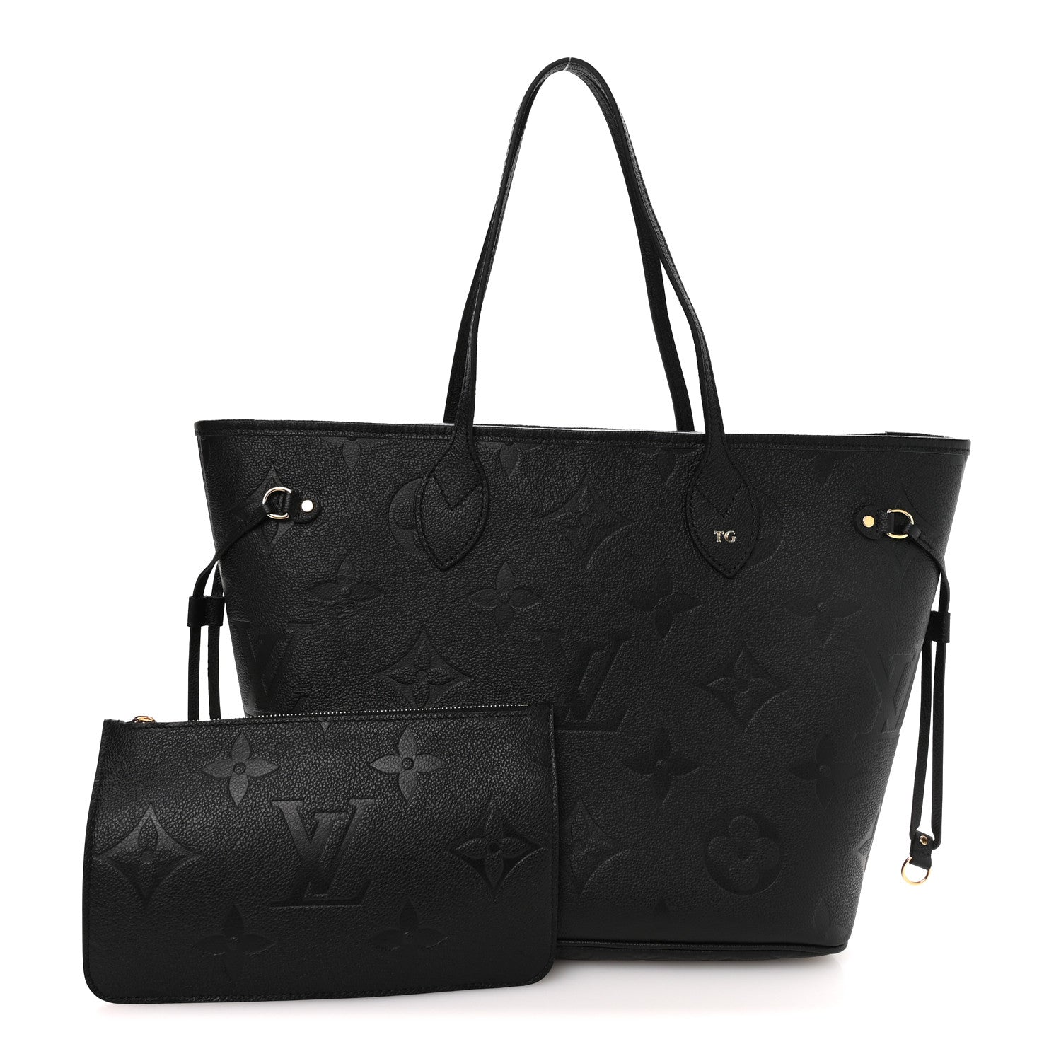 Louis Vuitton Empreinte Monogram Giant Neverfull MM Black 3 of 12