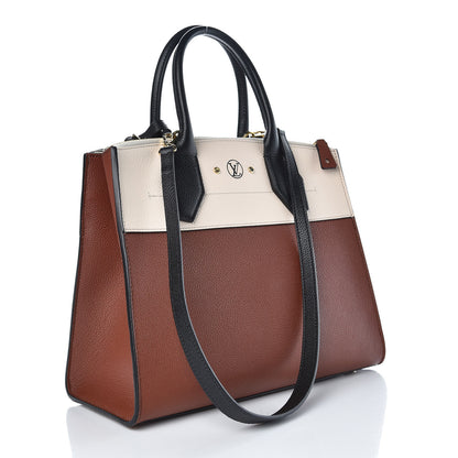 Louis Vuitton Calfskin City Steamer MM Caramel Creme Black 3 of 7