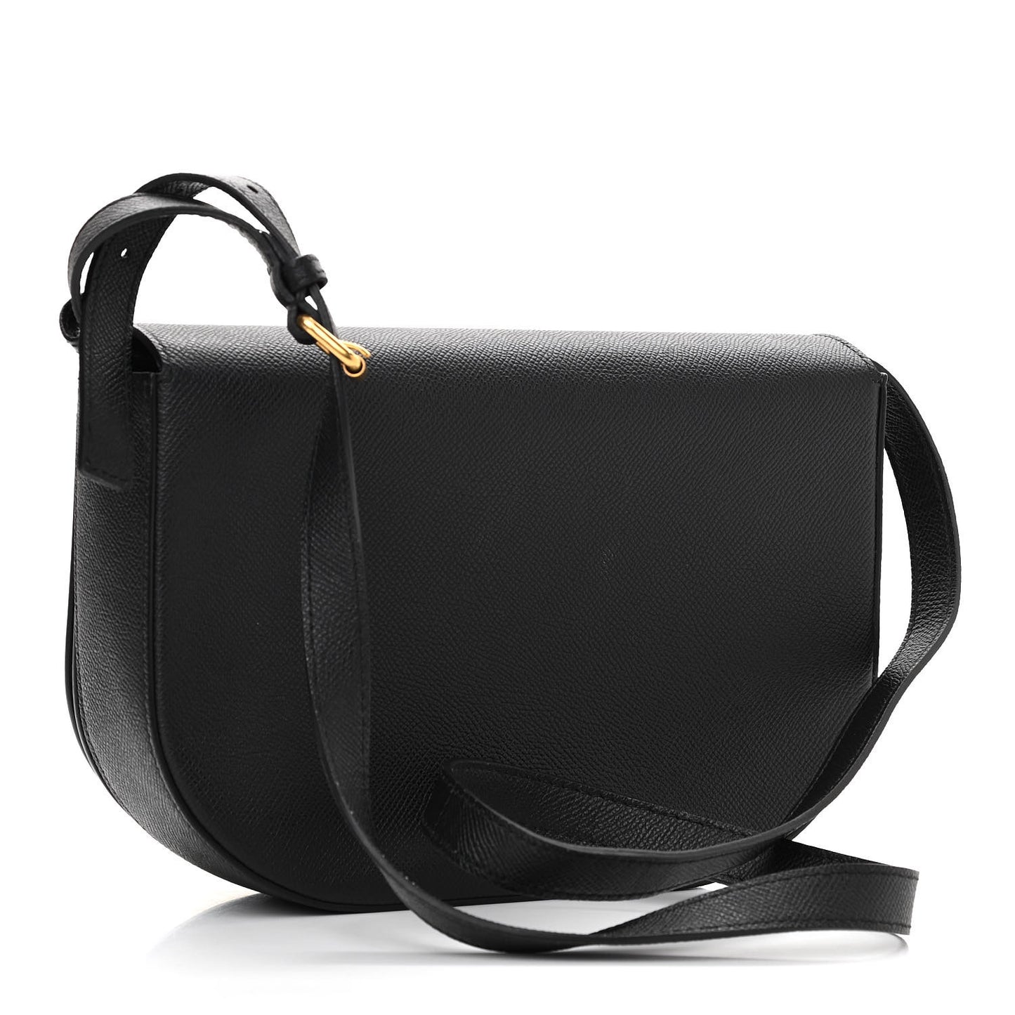 Signature Grained Calfskin Logo S Ville Day Bag Black