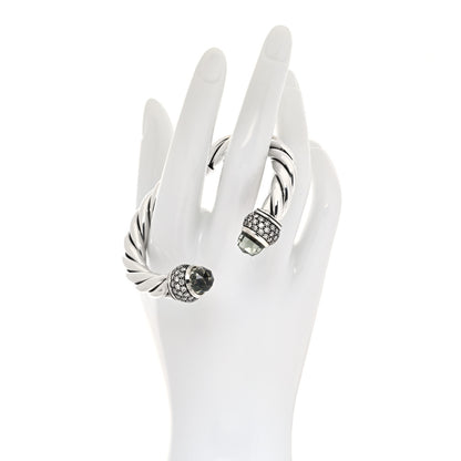 David Yurman Sterling Silver Diamond Prasiolite 10mm Moonlight Ice Bracelet 2 of 5