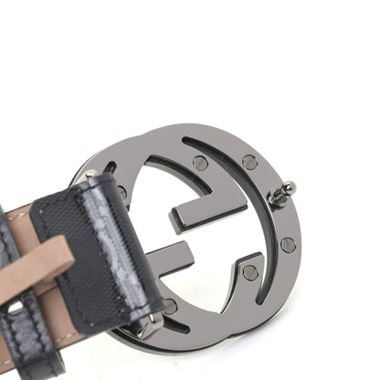Gucci Imprime Monogram Interlocking G Belt 95 38 Black 5 of 6