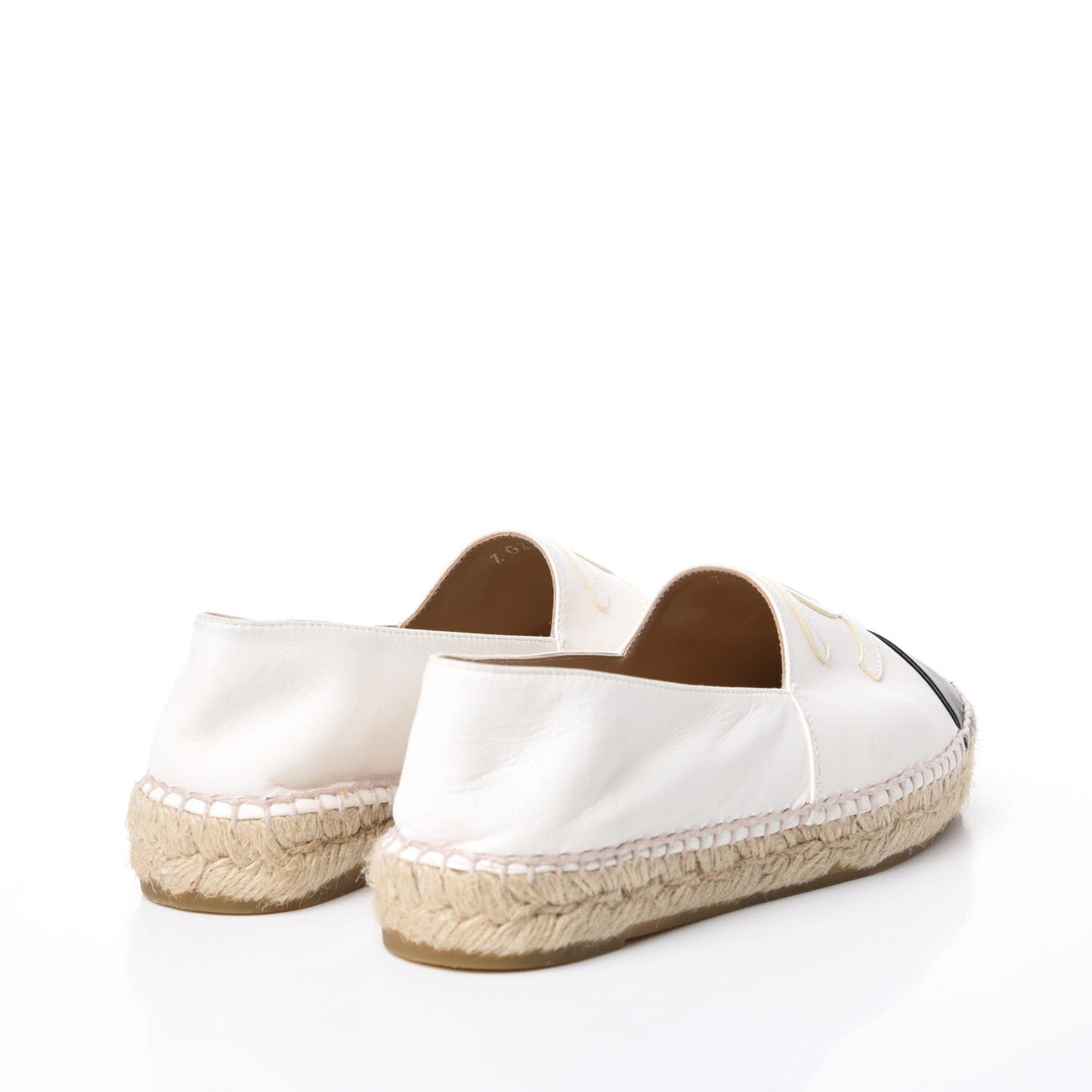Lambskin CC Espadrilles 36 White Black