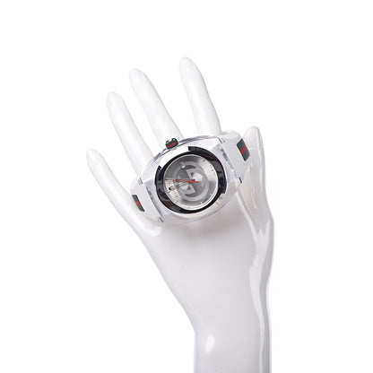 Gucci Stainless Steel Rubber 46mm Sync Web Quartz Watch White 2 of 6