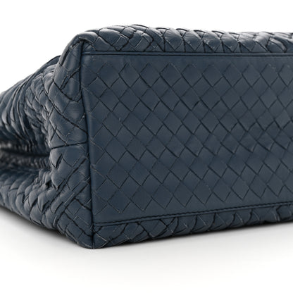 Bottega Veneta Lambskin Intrecciato Boutis Medium Tote Dark Denim 9 of 15
