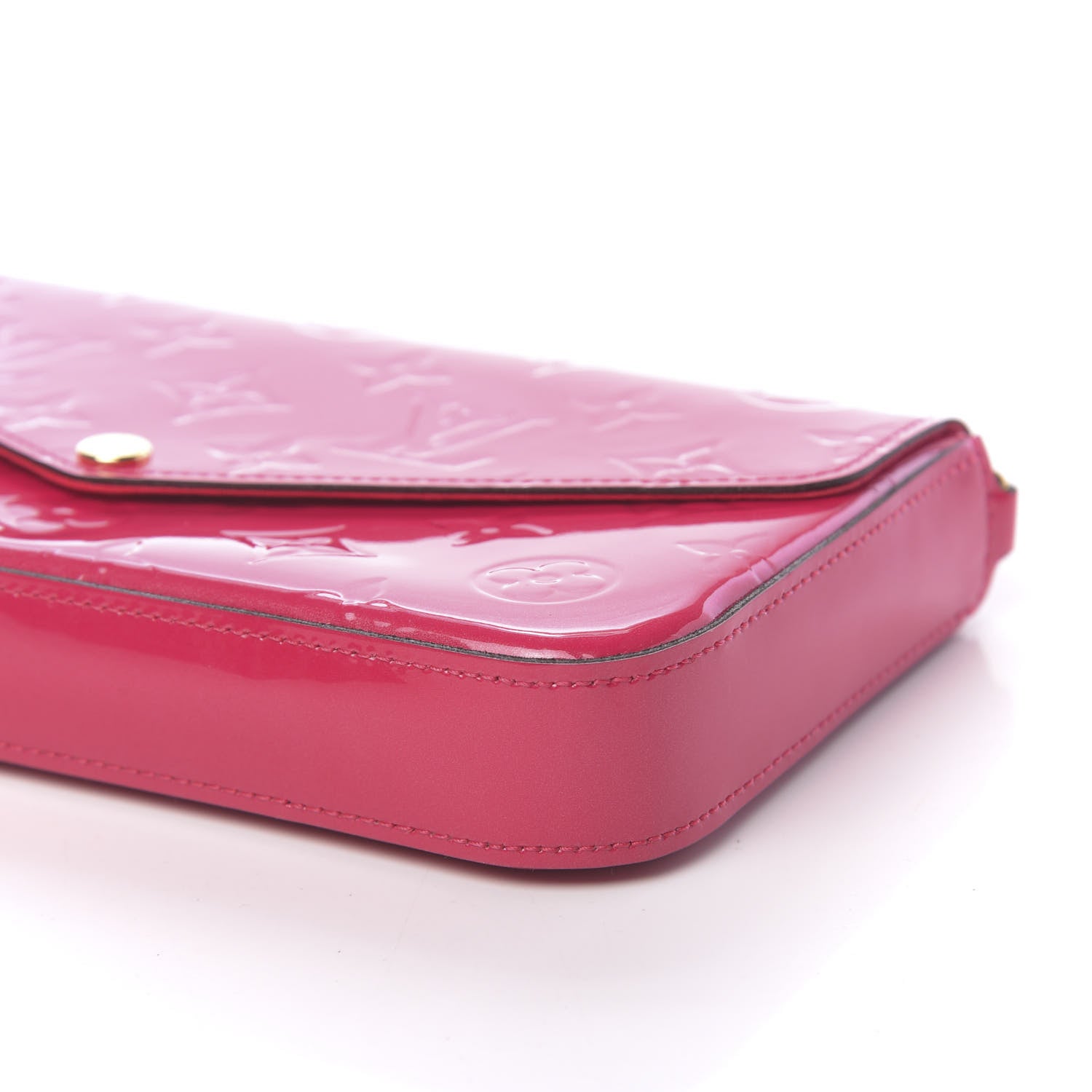 Louis Vuitton Vernis Felicie Pochette Chain Wallet Rose Indien 9 of 11