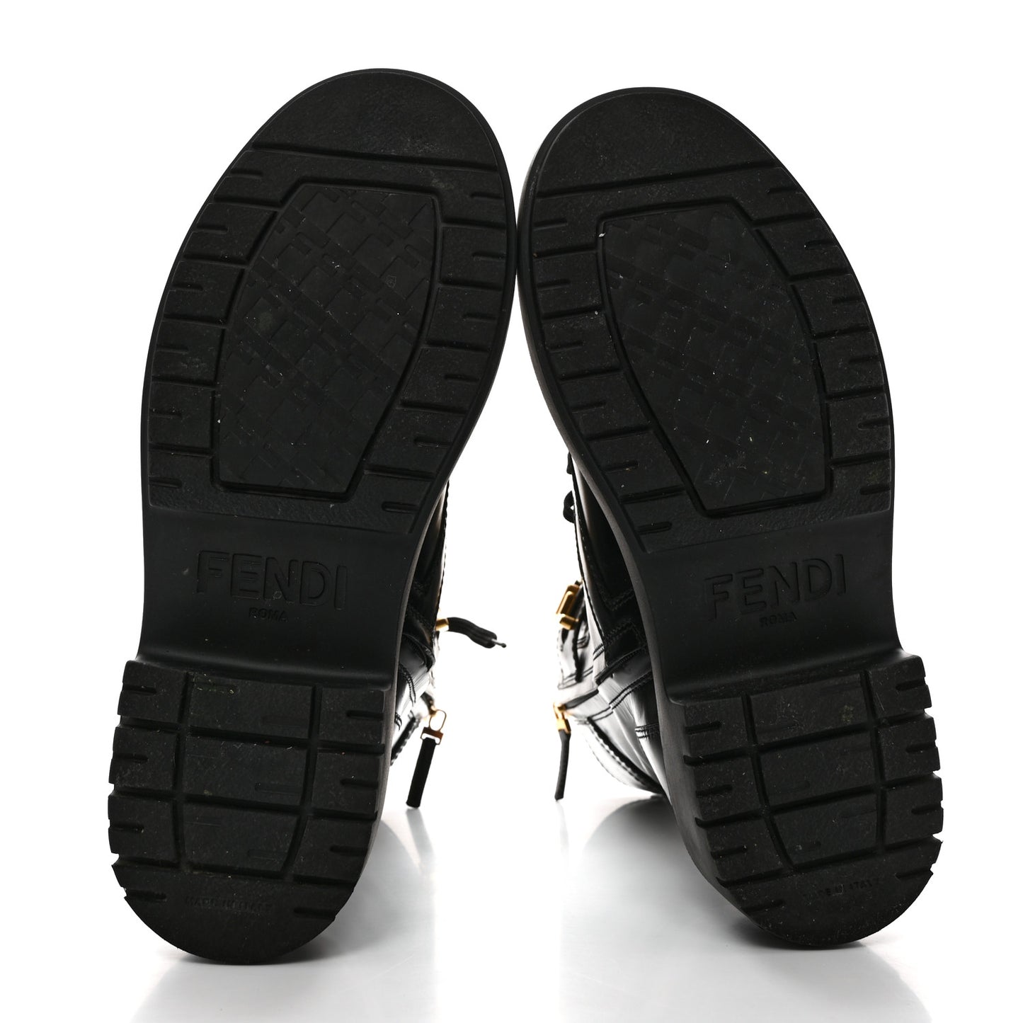 Vitello Abrasivato Fendigraphy 50mm Biker Boots 40 Black