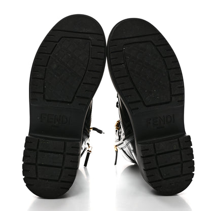 Fendi Vitello Abrasivato Fendigraphy 50mm Biker Boots 40 Black 5 of 9