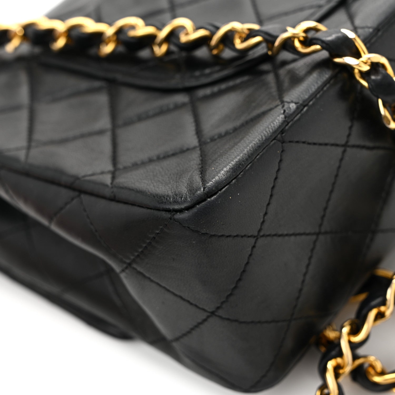 Chanel Lambskin Quilted Medium Double Flap Black 13 of 14