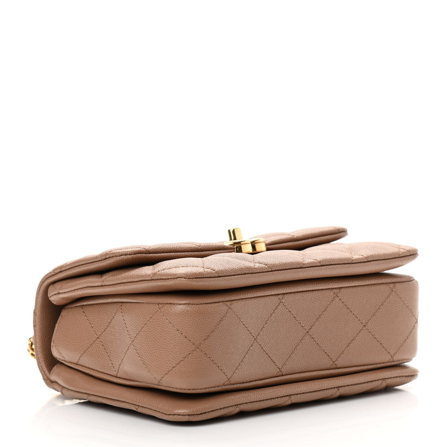 Caviar Quilted Mini Coco First Flap Beige