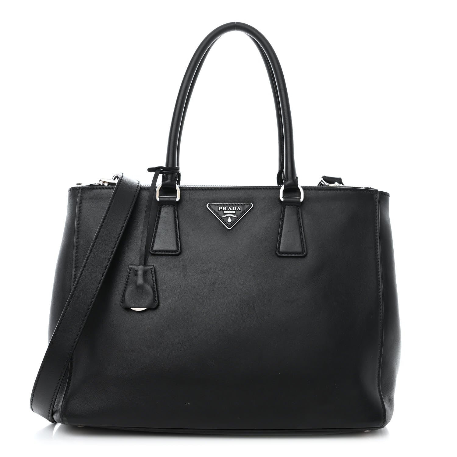 Prada Soft Calfskin Galleria Double Zip Tote Black 1 of 25