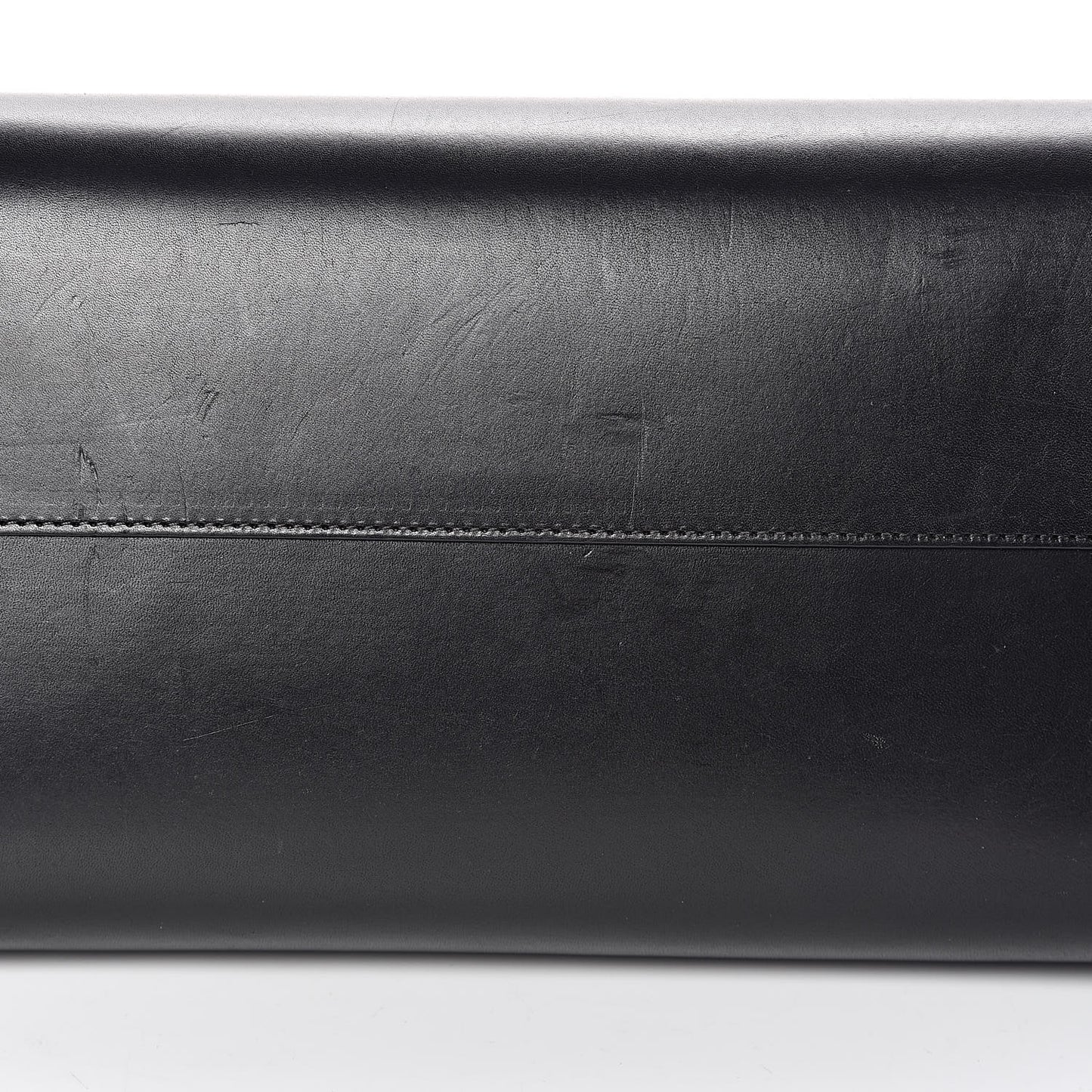 Calfskin Large Shopping Tote Black Flamma