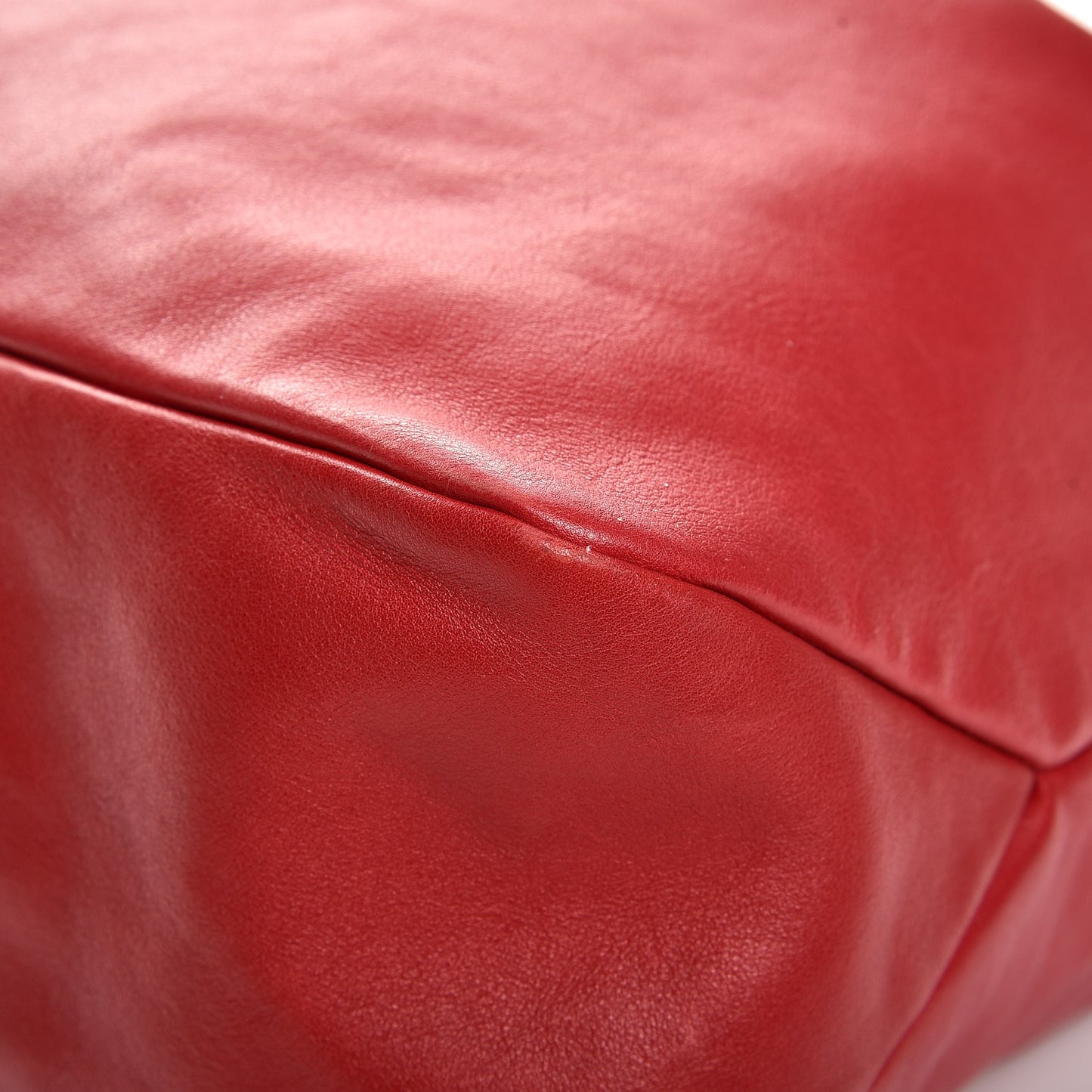 Calfskin Large Horsebit Chain Hobo Red