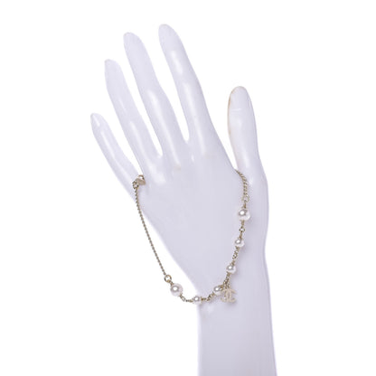 Chanel Pearl CC Chain Anklet Gold Pearly White 3 of 6